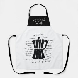 キッチンアートイタリアンエスプレッソコーヒーブラック エプロン