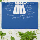 キッチンアートイタリアンエスプレッソコーヒーモカポットブルー キッチンタオル (折り畳み)