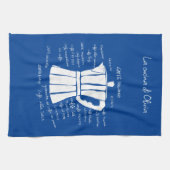 キッチンアートイタリアンエスプレッソコーヒーモカポットブルー キッチンタオル (横)