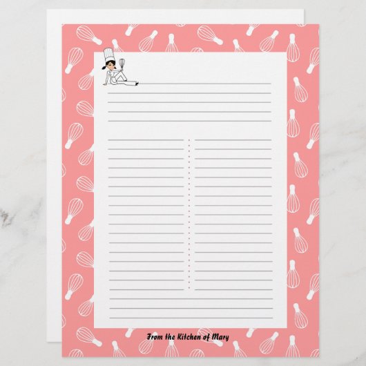 キッチンアートレシピシートお名前 (正面/裏面)