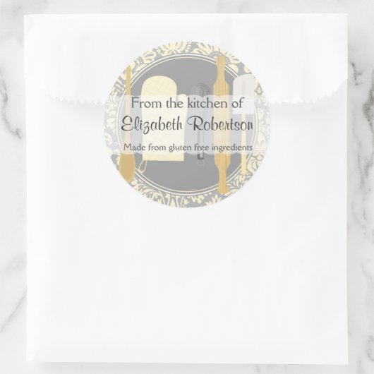 キッチンイエローダマスクから ラウンドシール (バッグ)