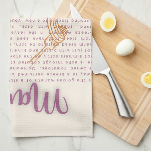 キッチンイタリアンウォールアート | 「マンジア」フード引用文 キッチンタオル (四つ折り)