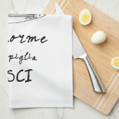 キッチンイタリアンサーディンイタリア引用文スケッチ キッチンタオル (四つ折り)