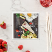 キッチンイタリアンフードのパーソナライズ文字 スタンダードカクテルナプキン (インサイチュ)