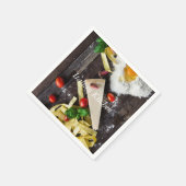 キッチンイタリアンフードのパーソナライズ文字 スタンダードカクテルナプキン (角)