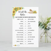 キッチンウィス遠くにブライダルシャワーゲームひまわり (スタンド正面)