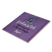 キッチンウィッチパープルハロウィモノグラムのン タイル (側面)