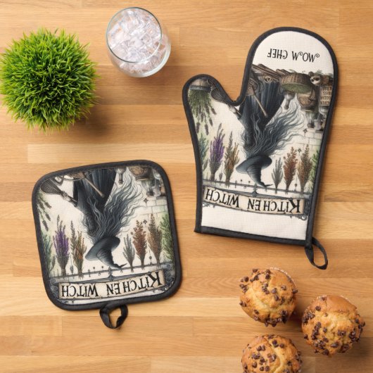 キッチンウィッチリタイアメントマママ祖母カスタム妻 鍋つかみ&鍋敷きセット (トップダウン)