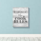 キッチンウォールアートユーモアキャンバスタイポグラフィ キャンバスプリント (インサイチュ (ウッドフロア))