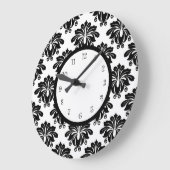 キッチンエレガントダマスクウォールデコール ラージ壁時計 (傾斜)