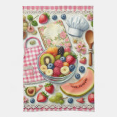 キッチンエレメントに囲まれたフルーツボウル キッチンタオル (縦)