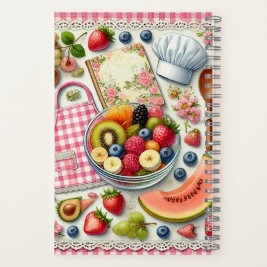 キッチンエレメントに囲まれたフルーツボウル ノートブック (裏面)