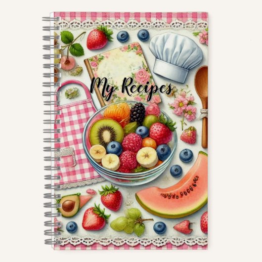 キッチンエレメントに囲まれたフルーツボウル ノートブック (正面)