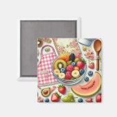 キッチンエレメントに囲まれたフルーツボウル マグネット (正面/裏面)