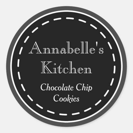 キッチンカスタムチョークボードギフトラベルシール ラウンドシール (正面)