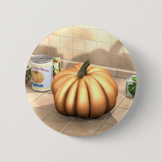 キッチンカボチャ 缶バッジ (正面)