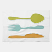 キッチンカラフルグースミッド・センチュリーレトロ キッチンタオル (横)