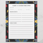 キッチンカラフルタイル |ケーキ&クッキーのレシピページ (裏面)