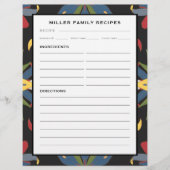 キッチンカラフルタイル |ファミリーレシピバインダーページ (正面)