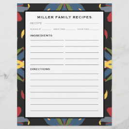 キッチンカラフルタイル |ファミリーレシピバインダーページ