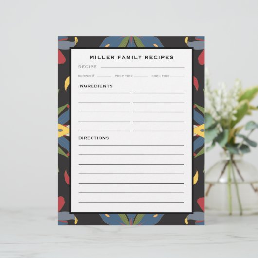 キッチンカラフルタイル |ファミリーレシピバインダーページ (スタンド正面)