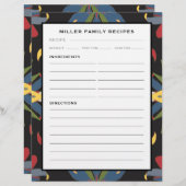キッチンカラフルタイル |ファミリーレシピバインダーページ (正面/裏面)