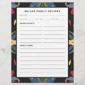 キッチンカラフルタイル |ファミリーレシピバインダーページ (裏面)