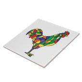 キッチンカラフルチキン、ステイングラスルック タイル (側面)