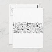 キッチンカラフルパターン ポストカード (正面/裏面)