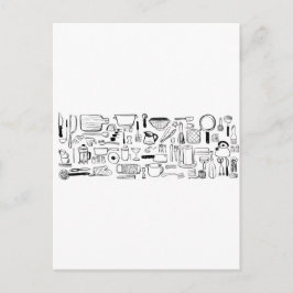キッチンカラフルパターン ポストカード