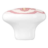 キッチンカラフルピンク用の水色レトロ花 セラミックノブ (側面)