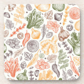 キッチンガーデン野菜パターン コースター (正面)