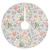 キッチンガーデン野菜パターン ブラッシュドポリエステルツリースカート (正面)