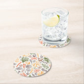 キッチンガーデン野菜パターン ラウンドペーパーコースター (インサイチュ)