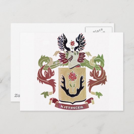 キッチンガーファミリーコートオブアームズ(家紋) ポストカード (正面/裏面)