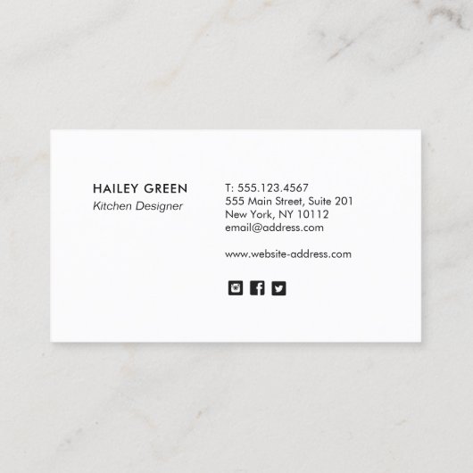 キッチンキャビネットとリノベーションデザイナー 名刺 (裏面)