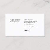 キッチンキャビネットと木工デザイナー 名刺 (裏面)