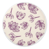 キッチンキャビネットのノブ:フローラとBurgandy セラミックノブ (正面)