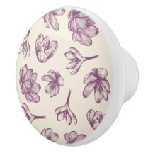 キッチンキャビネットのノブ：フローラとBurgandy