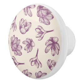 キッチンキャビネットのノブ：フローラとBurgandy セラミックノブ