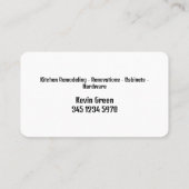 キッチンキャビネットの改造 名刺 (裏面)