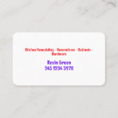 キッチンキャビネットの改造 名刺 (裏面)