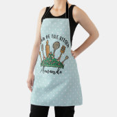 キッチンクイーンズキュートミントグリーン水玉模様 エプロン (インサイチュ)