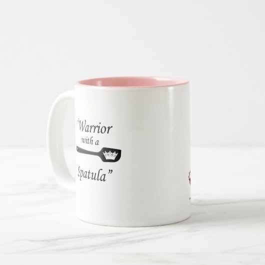 「キッチンクイーン」/ヘラ付き戦士 ツートーンマグカップ (正面左)