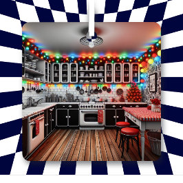 キッチンクリスマスパーソナライズされた メタルオーナメント