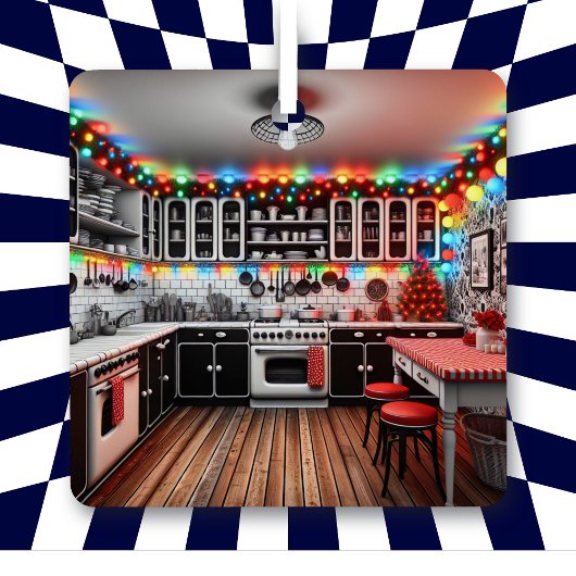 キッチンクリスマスパーソナライズされた メタルオーナメント