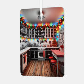 キッチンクリスマスパーソナライズされた メタルオーナメント (正面左)