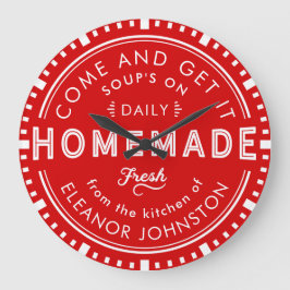 キッチンクロック自家製レトロカスタムカラーと文字 ラージ壁時計