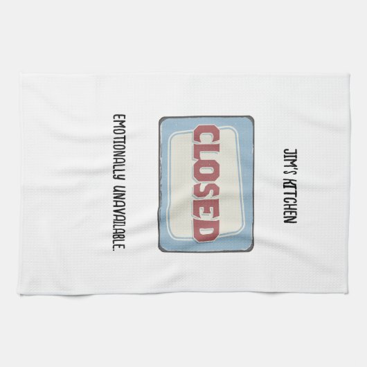 キッチンクローズおもしろいパーソナライズされた キッチンタオル (横)