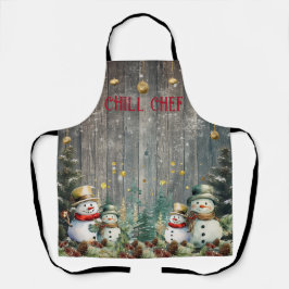 キッチンクールでの滞在：雪だるま「Chill Chef」 エプロン